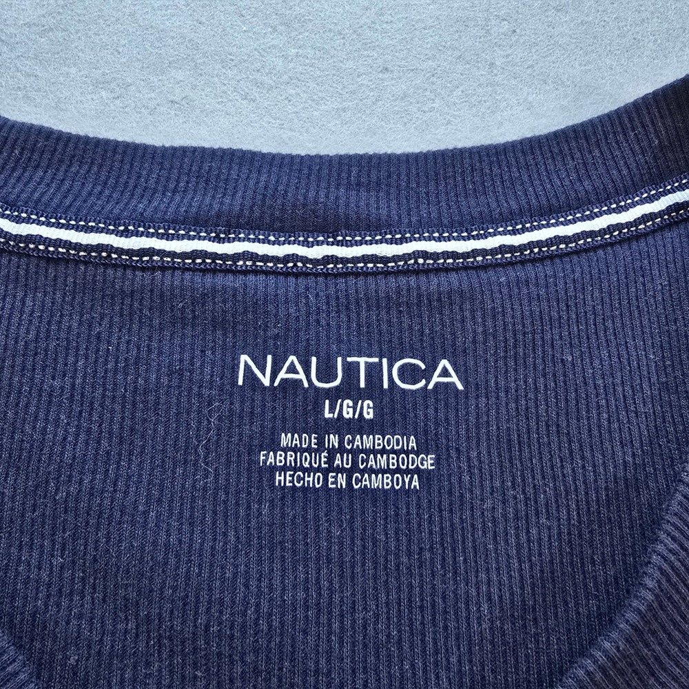 Nautica Mens Pajama Set Red Navy Blue Plaid Fleece Sleepwear Large PJs EUC - Picture 5 of 8